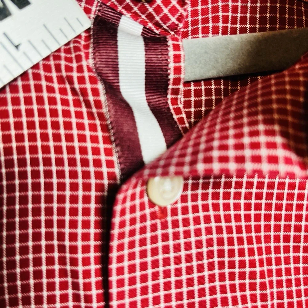 Banana Republic Mens XL Tailored Slim Fit Red Non Iron Cotton Dress‎ Shirt